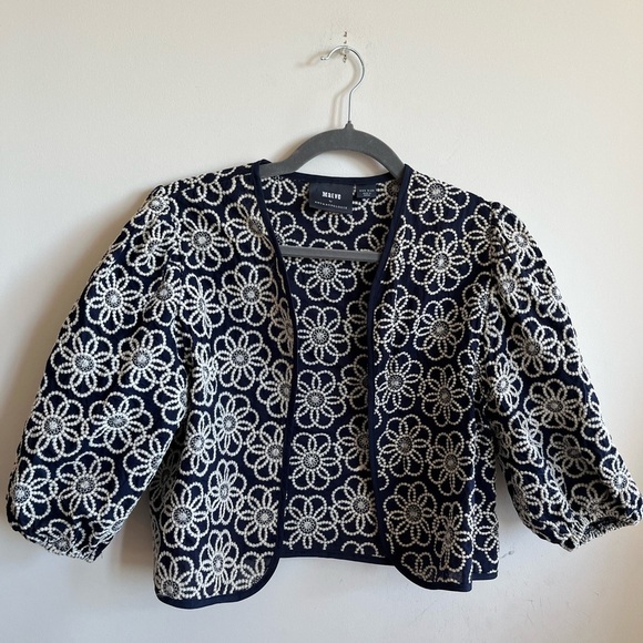 Anthropologie Maeve Embroidered Floral Open shrug Cardigan - One size - - Picture 3 of 14